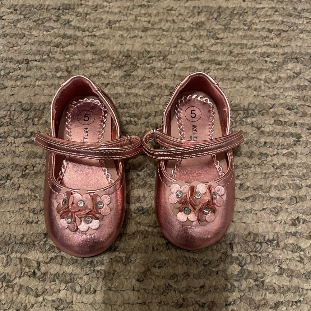 Pink Floral Infant Shoes